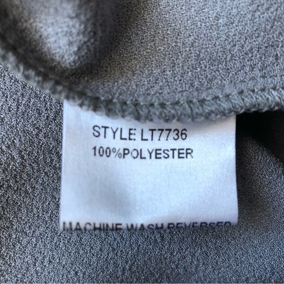 Luna Crepe Wrap Mini Dress in Grey Size M - Picture 13 of 13